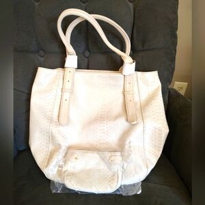 ESTEE LAUDER Large Creamy White Tote Bag Animal Print! NWOT